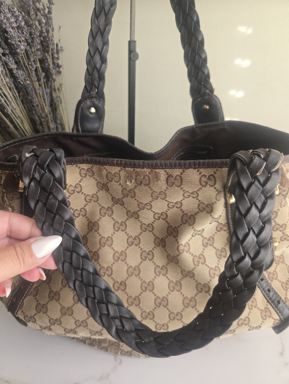 ⚠️COA⚠️Gucci Pelham Brown Monogram GG Canvas Tote Bag Fair Cindition - Picture 4 of 16